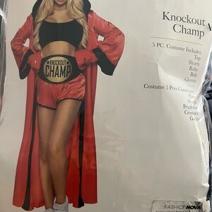 Fashion Nova Red and Black Boxing Costume Set